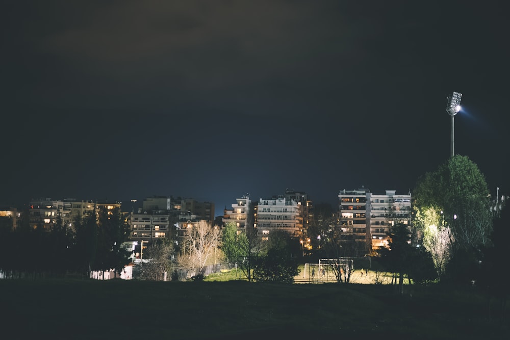 a night view of a city at night