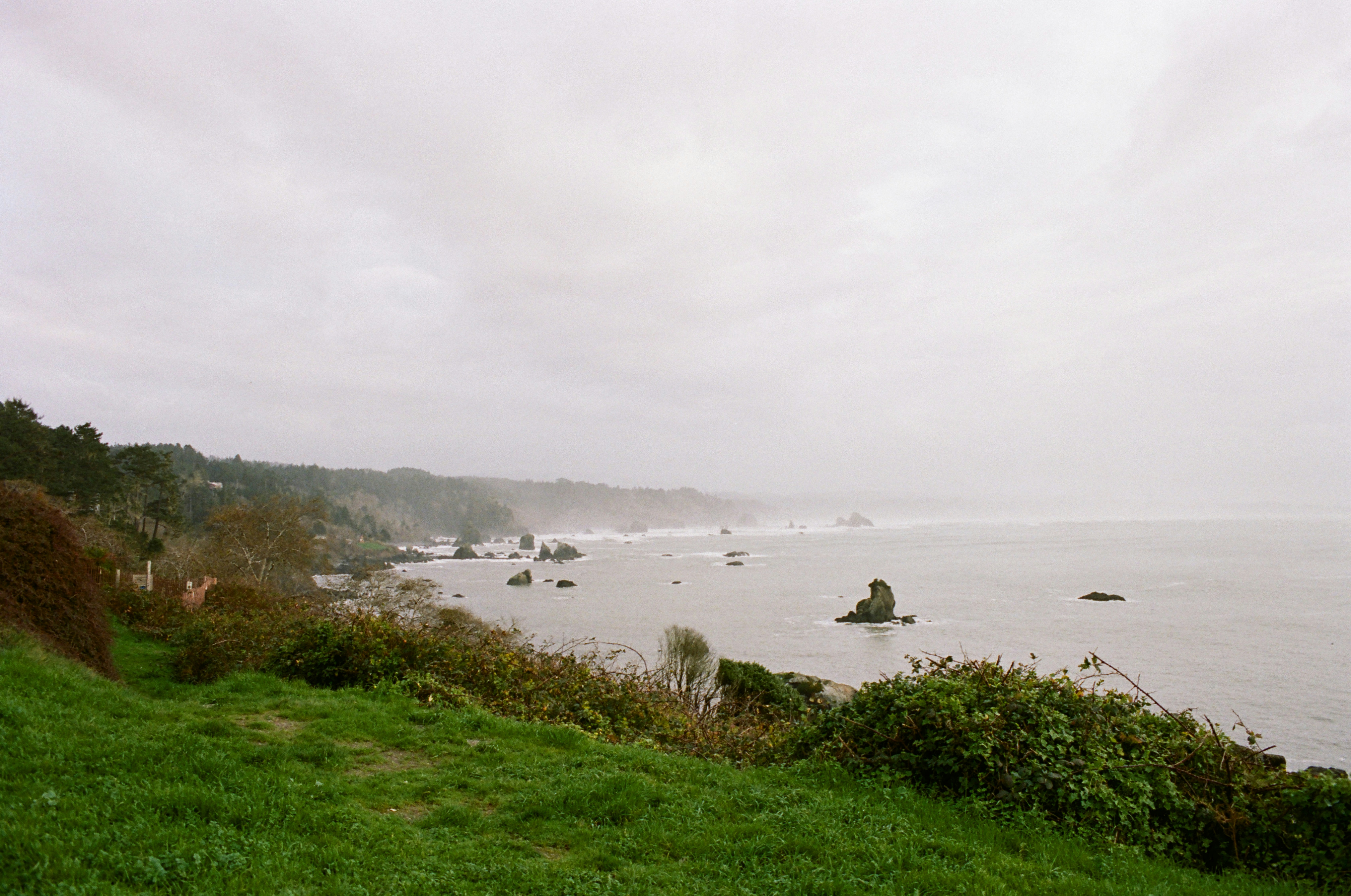 a view of a body of water from a hill