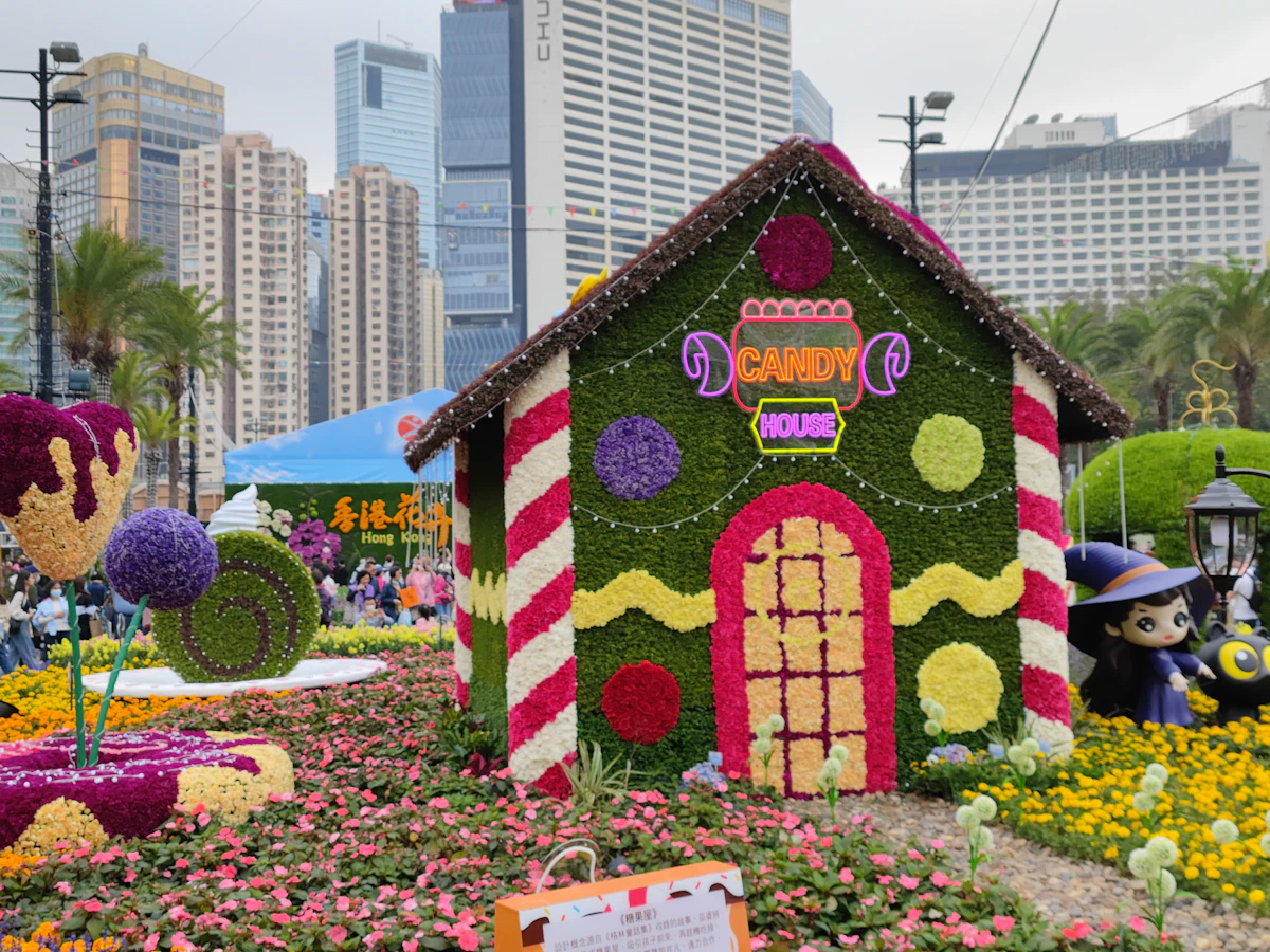 A small house covered in flowers at a garden display (representative image)