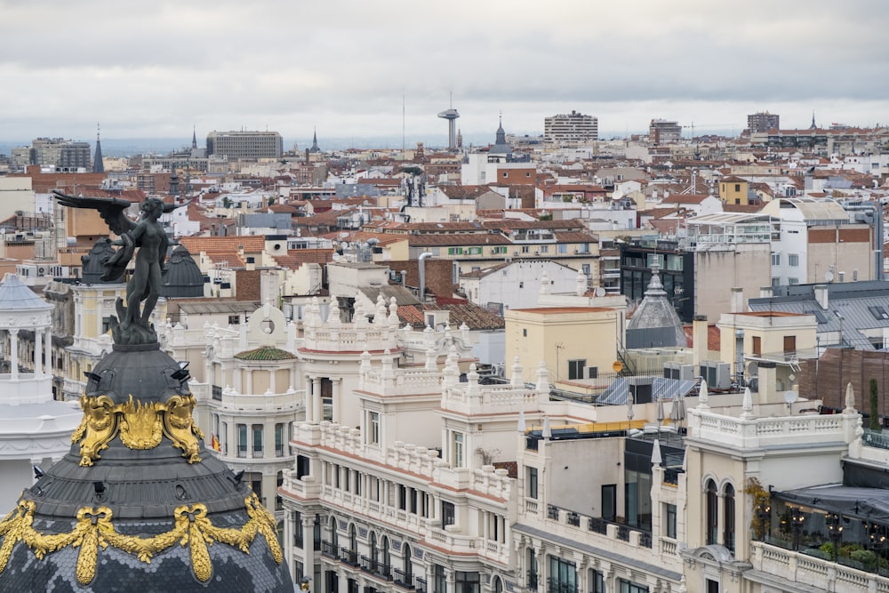 a view of a city from the top of a building