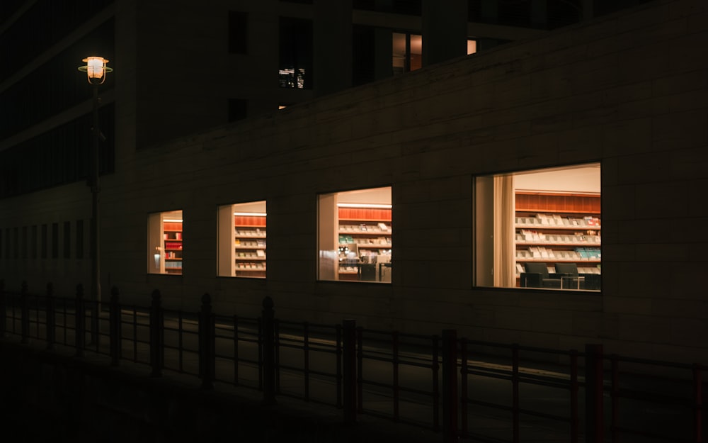 a building that has a bunch of shelves in it