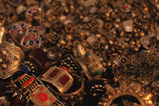 a close up of a bunch of jewelry