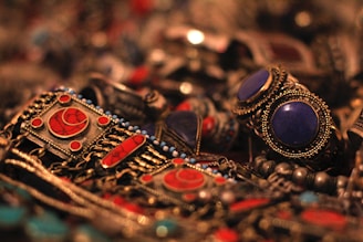 a close up of a bunch of jewelry