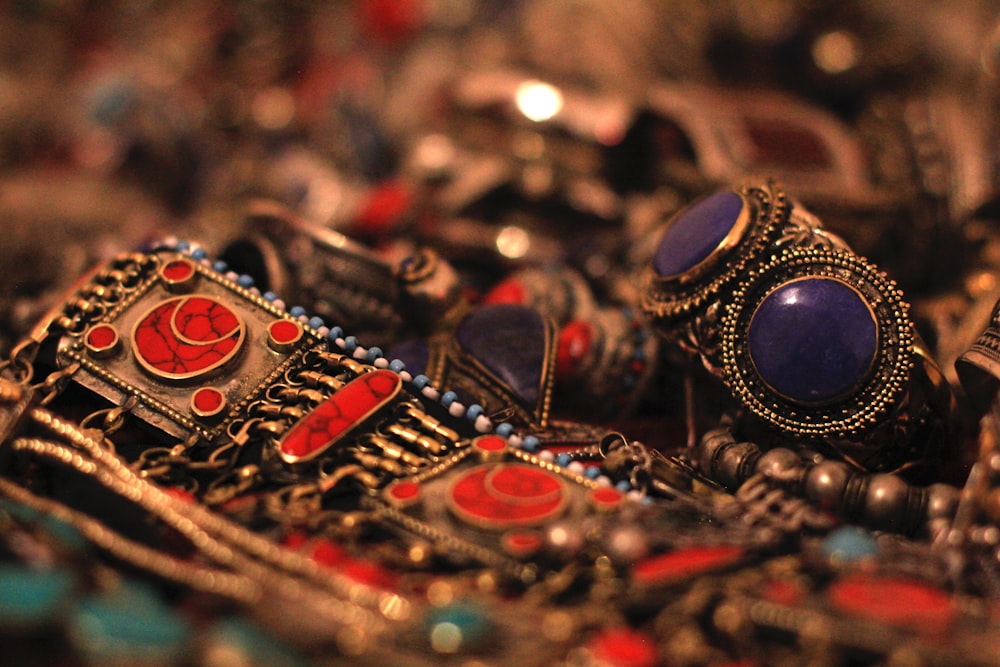 a close up of a bunch of jewelry