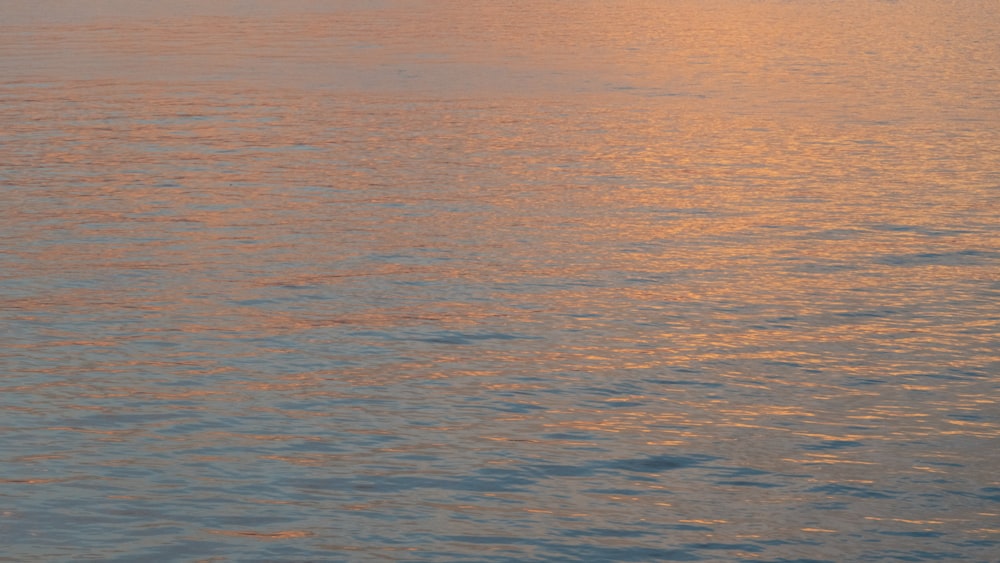 a large body of water with a boat in the distance