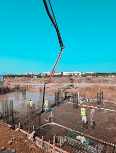 construction workers are working on a construction site