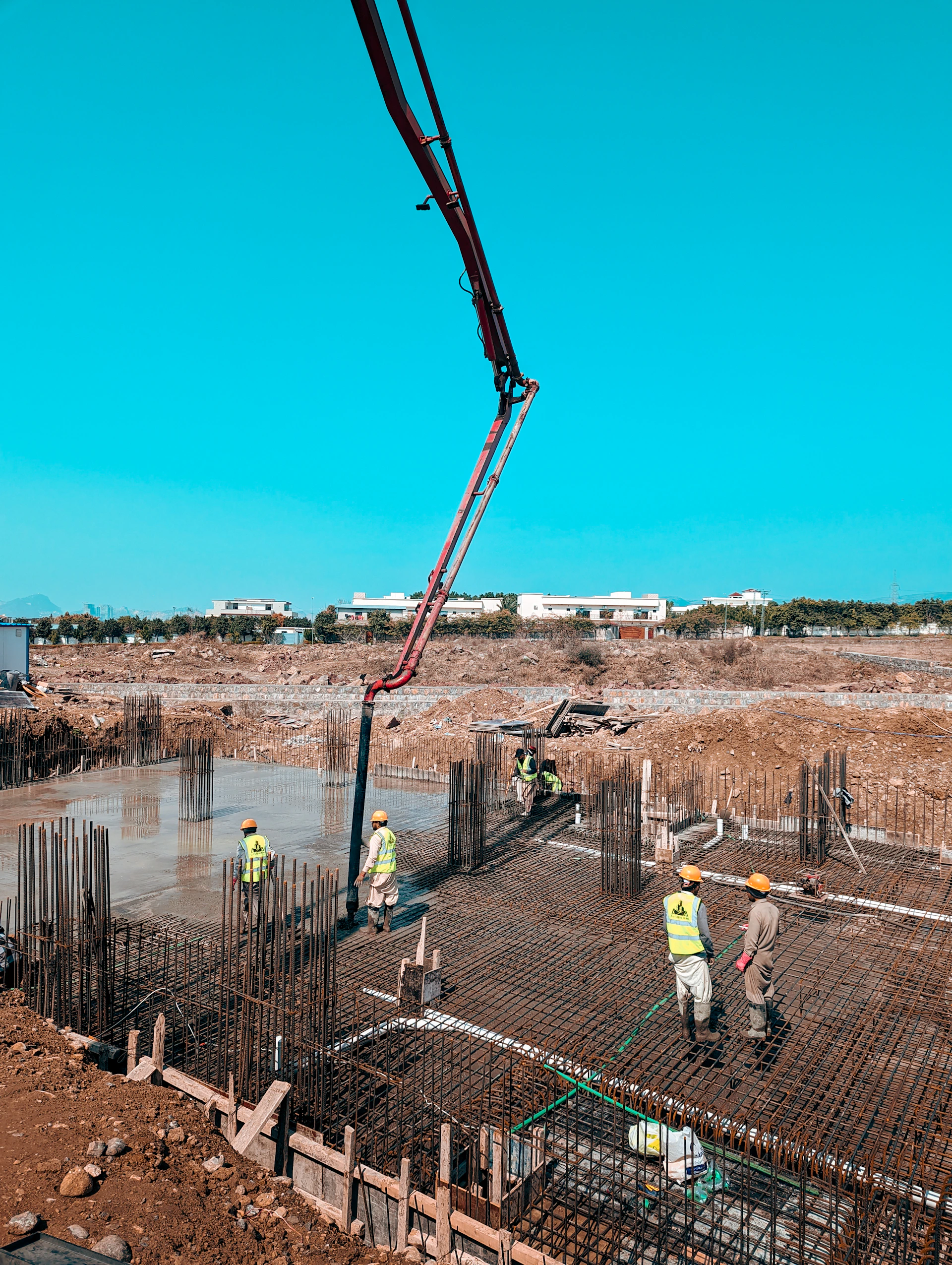 construction workers are working on a construction site