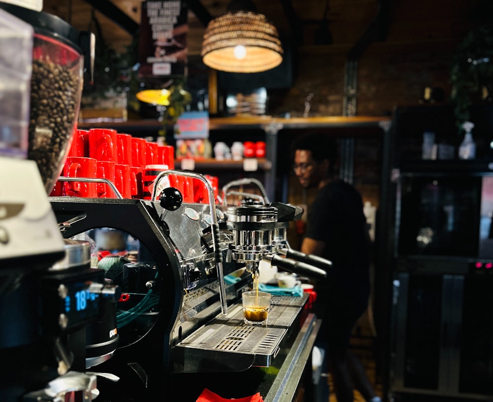 a coffee machine sitting on top of a counter