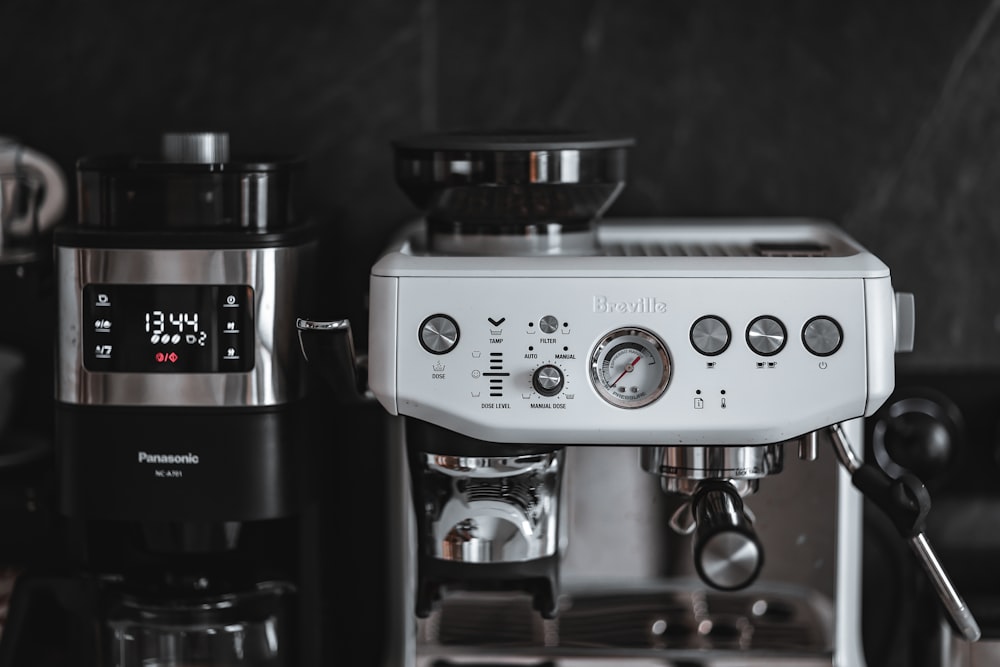 a coffee maker sitting on top of a counter