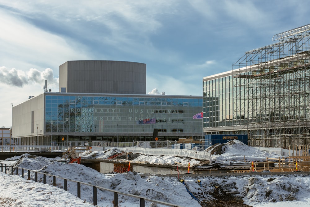 a large building with a lot of scaffolding around it