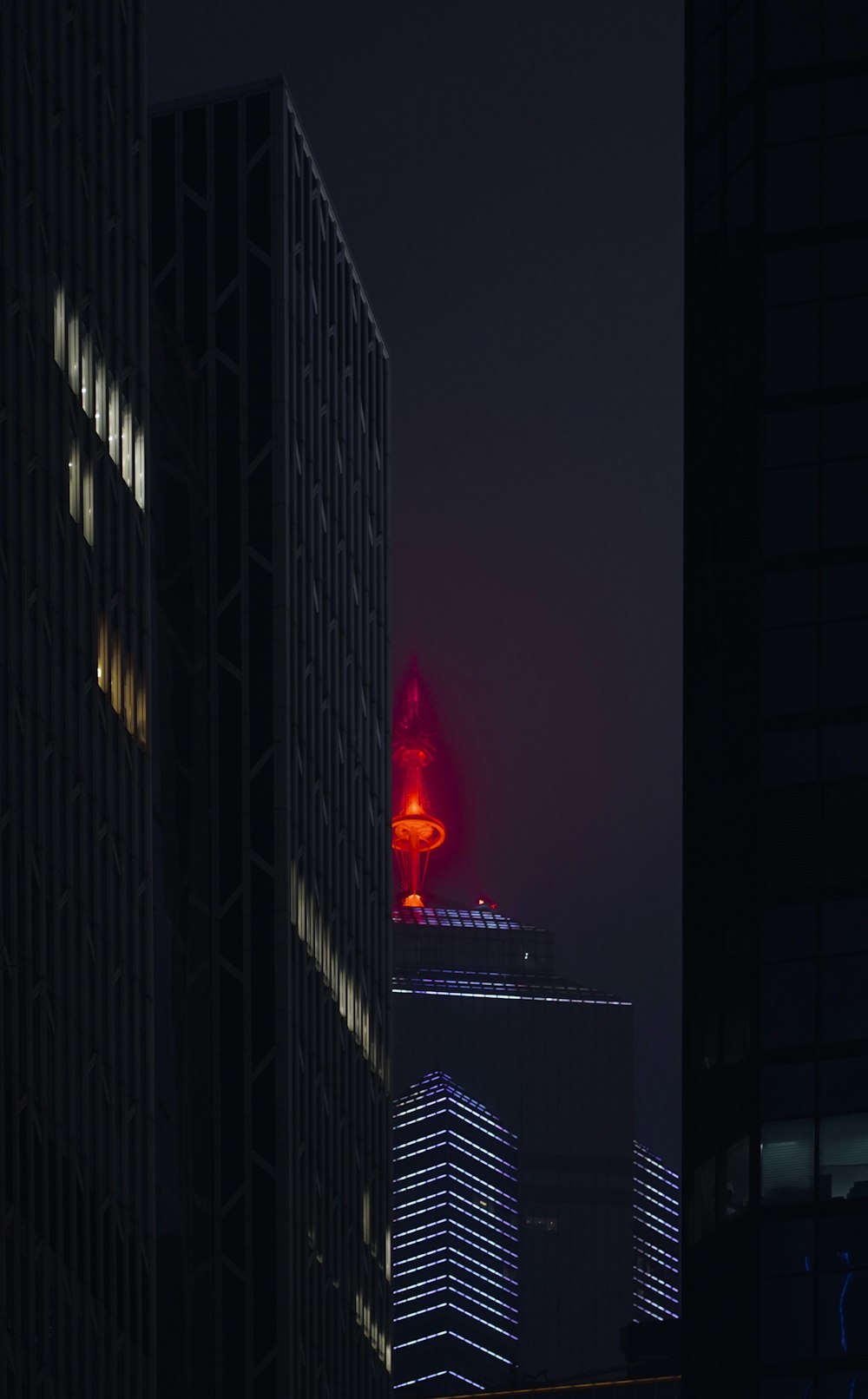 a view of a city at night from a high rise