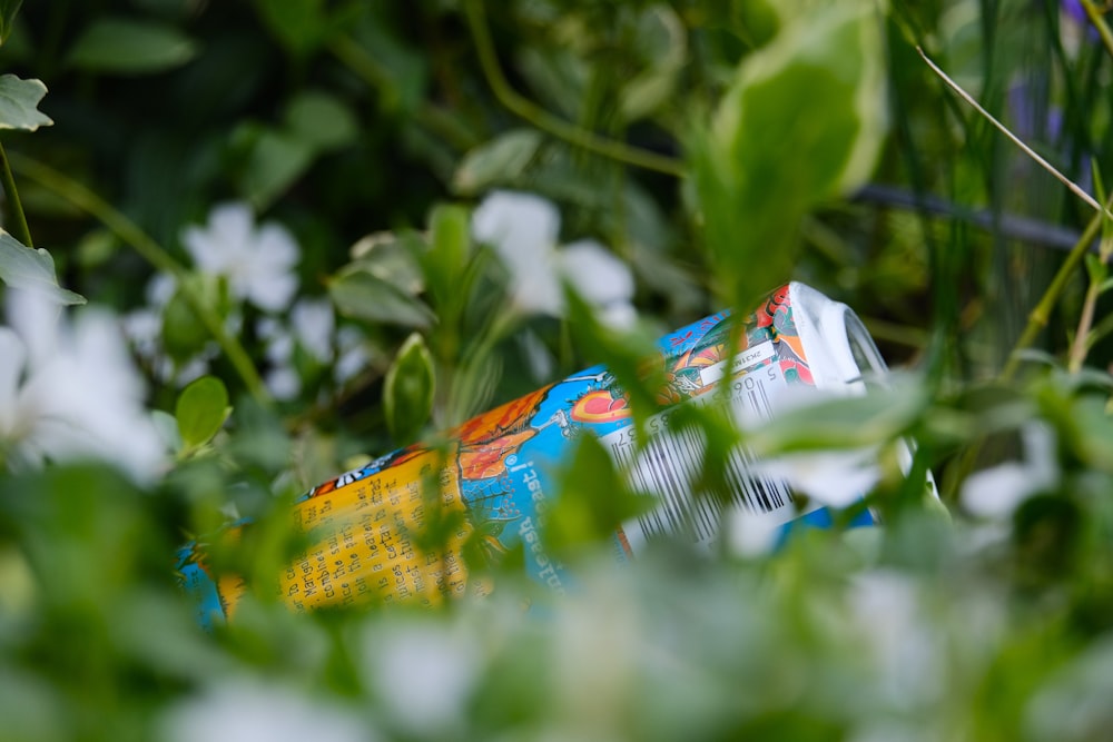 a tube of toothpaste sitting in the grass