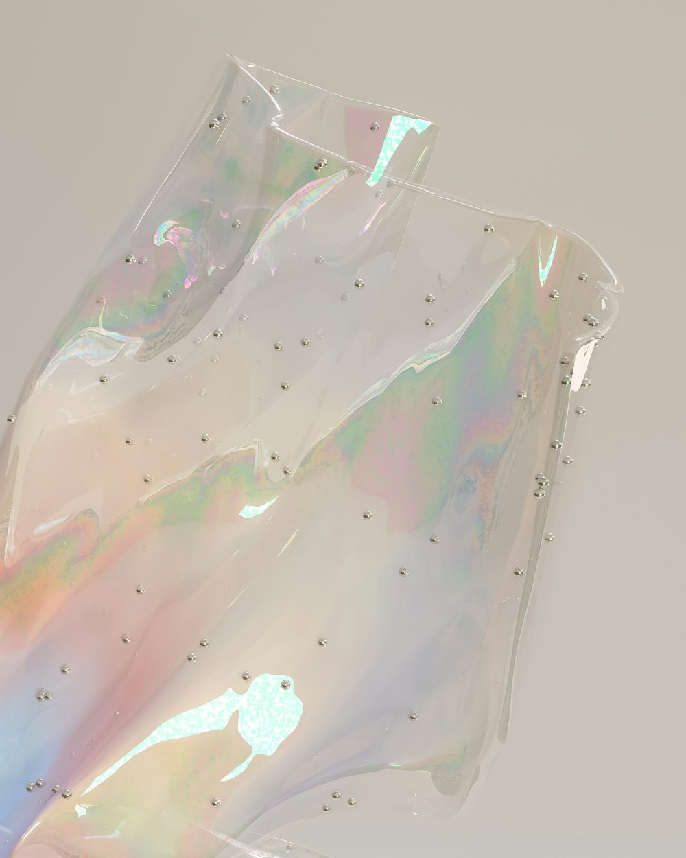 a plastic bag with holographics on it