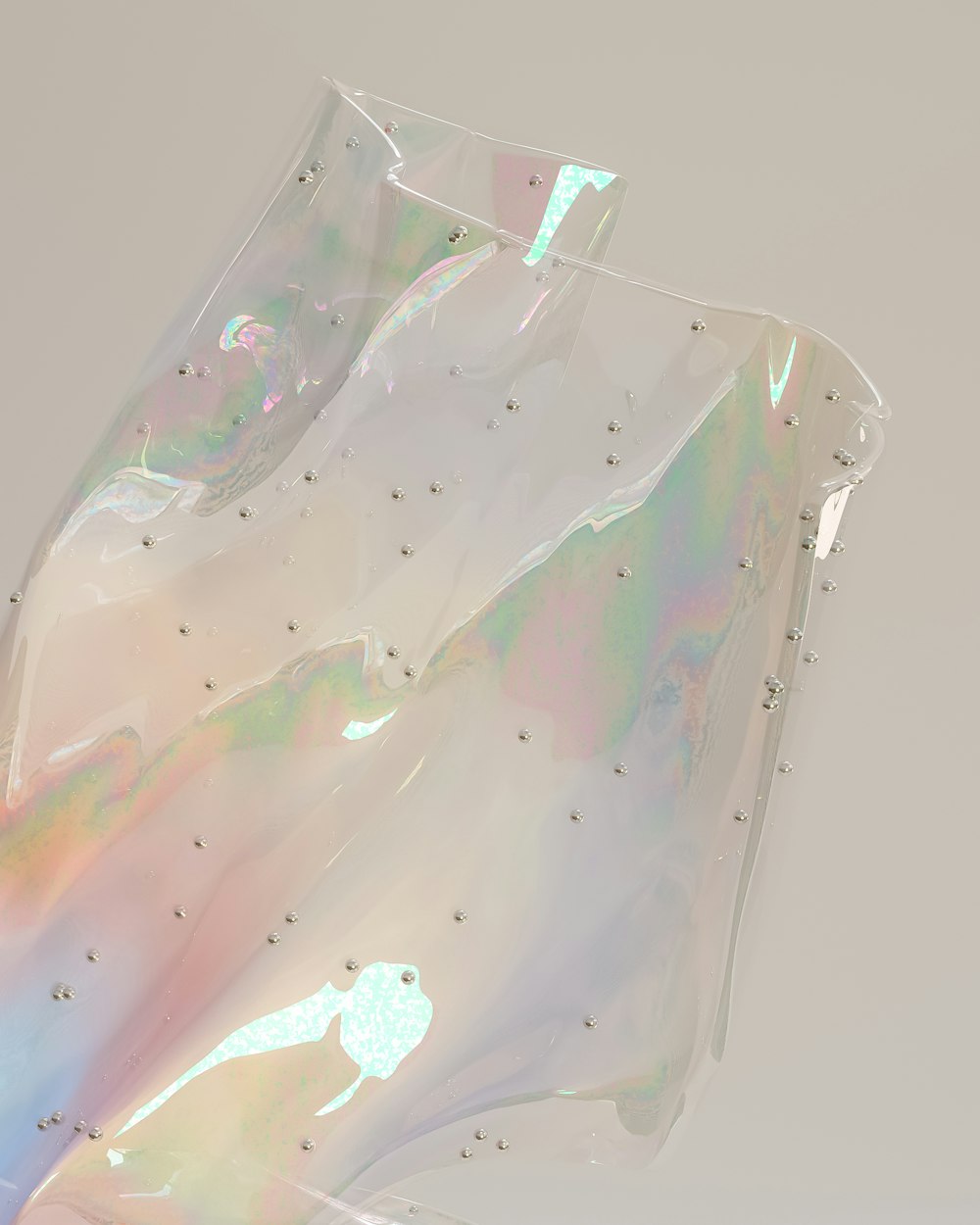 un sac en plastique avec des holographies dessus