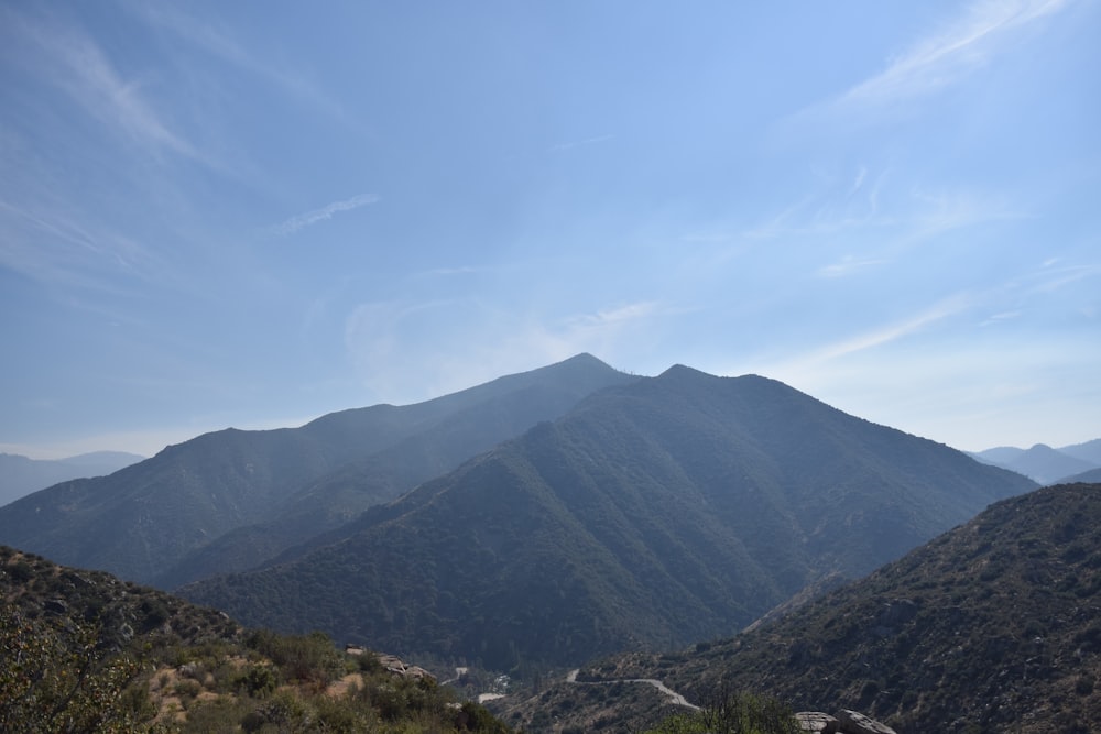 a view of a mountain range with a river running through it