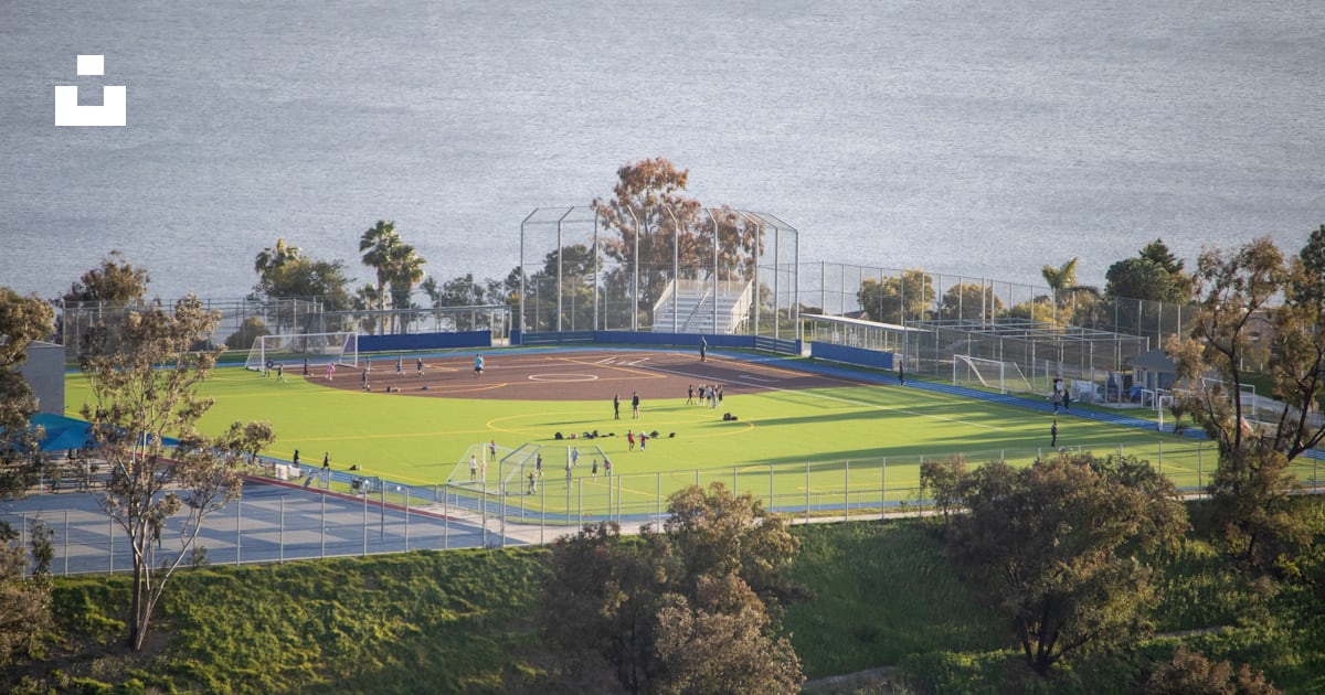 A View Of A Baseball Field From A Hill Photo Free Laguna Beach Image a-view-of-a-baseball-field-from-a-hill-photo-free-laguna-beach-image