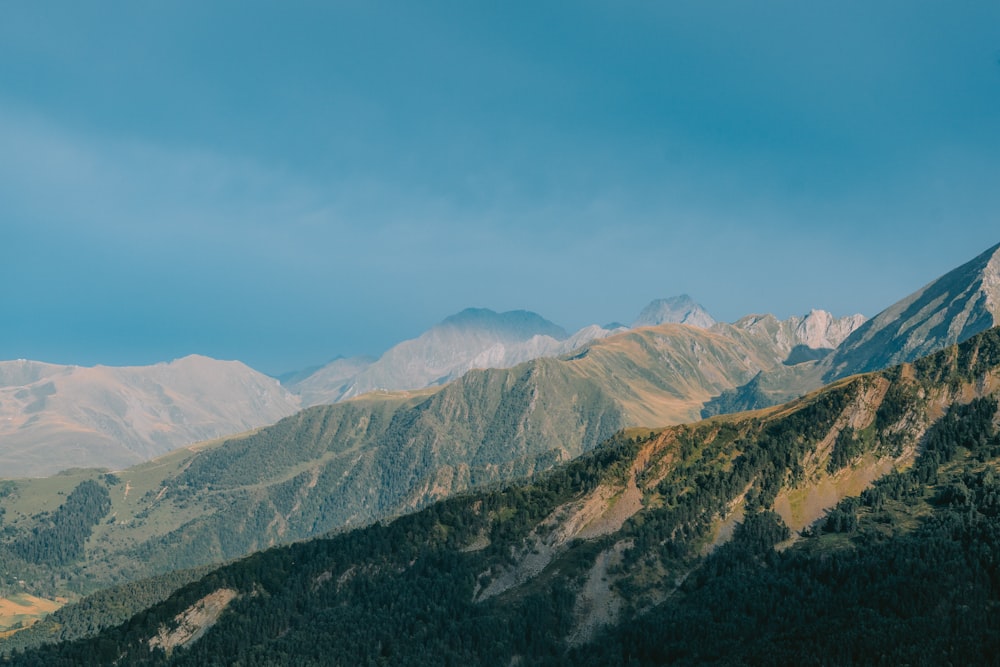 a view of a mountain range from a distance