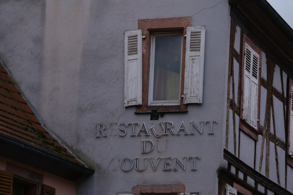 a building with a sign on the side of it