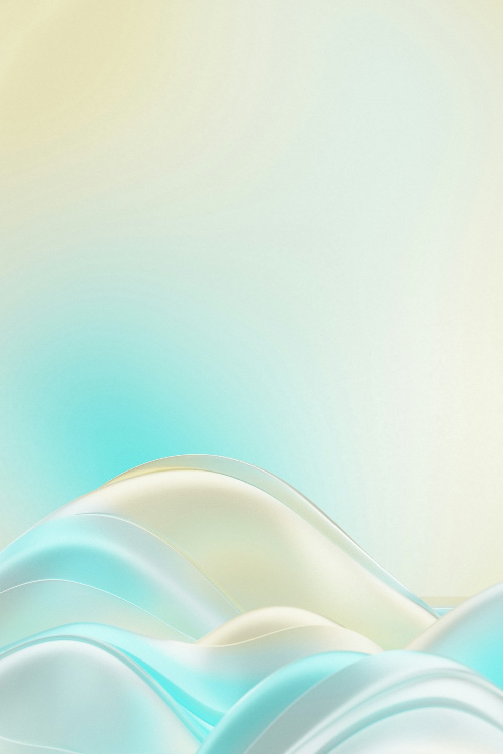 a blue and yellow background with a white wave