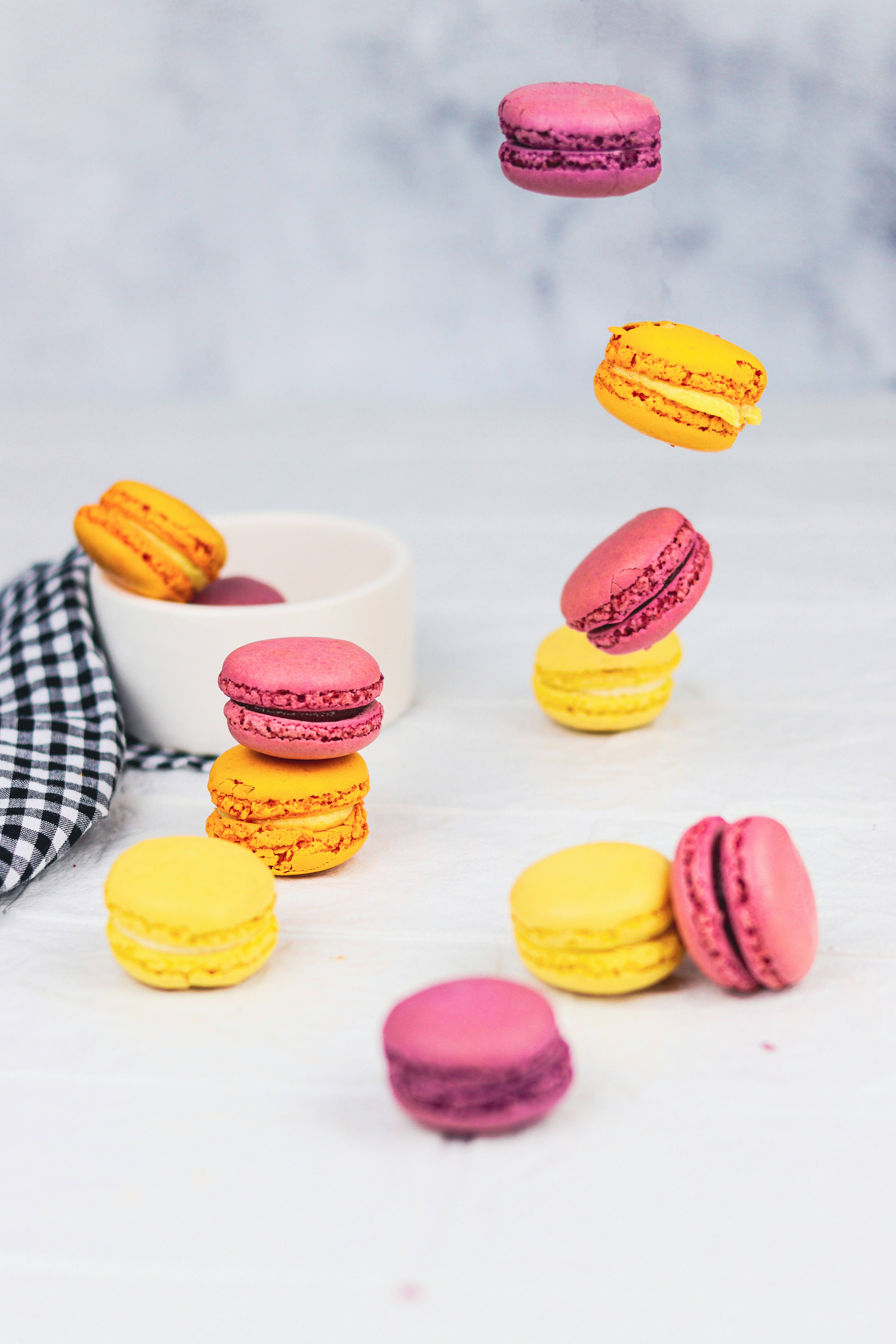 Macarons of various colors.