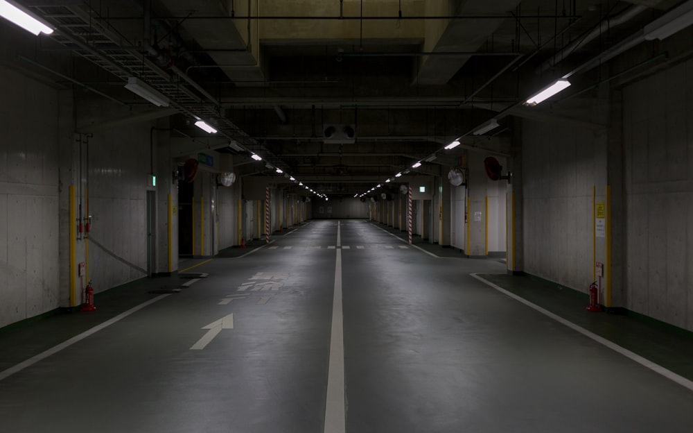an empty parking garage with no one inside