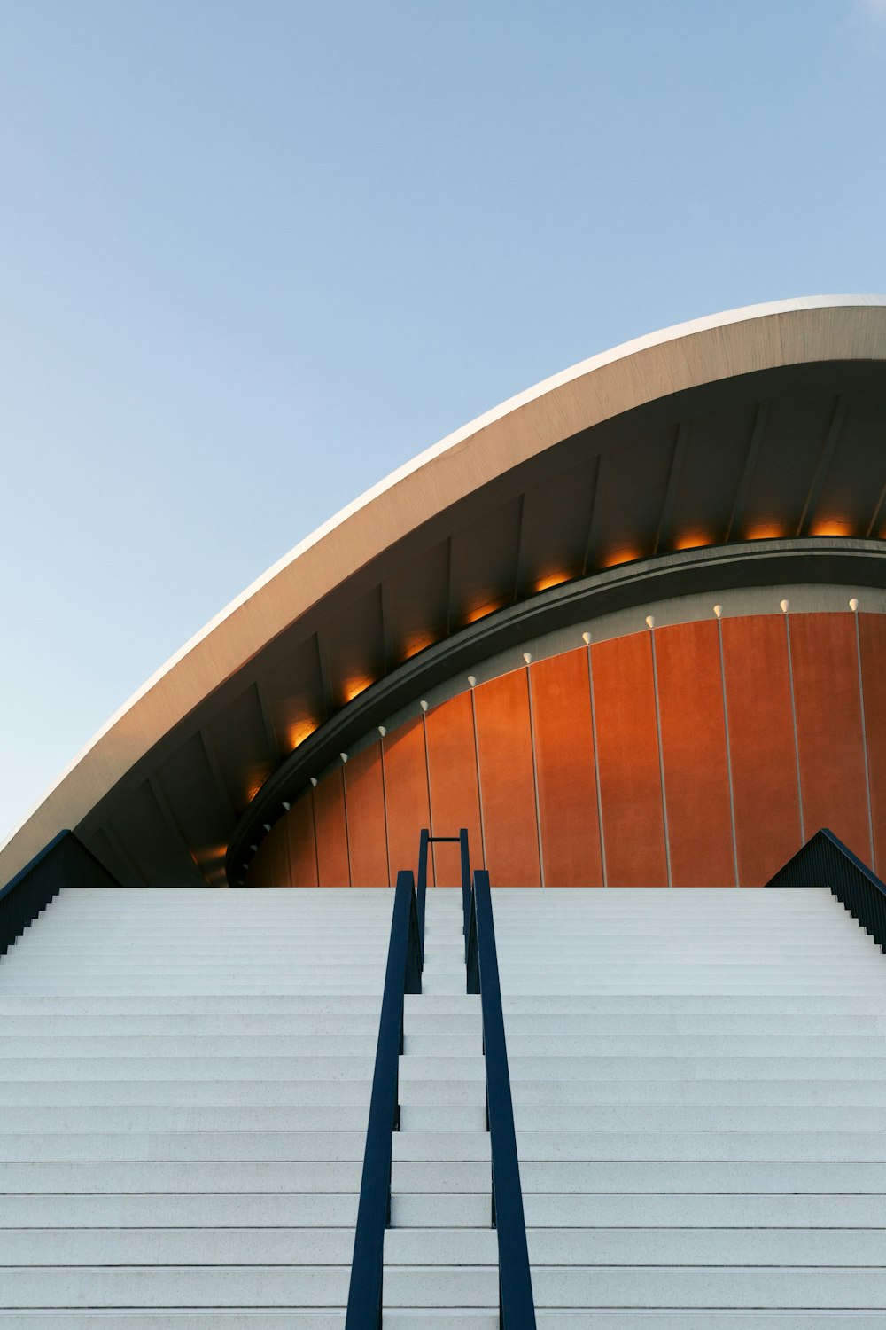 a set of stairs leading up to a building