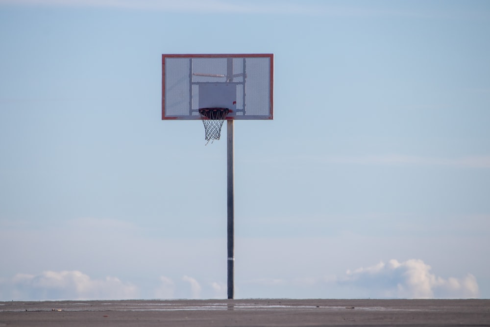 a basketball hoop with a basketball inside of it