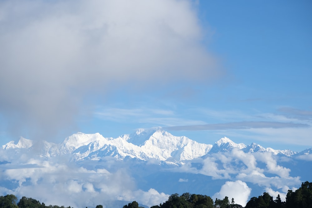 a view of a mountain range from a distance