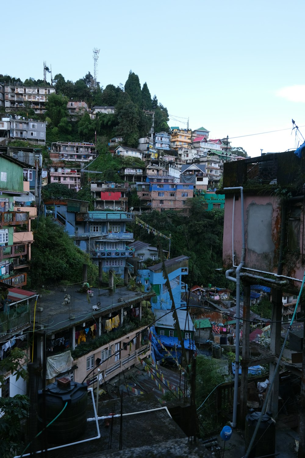 a hillside with a bunch of houses on top of it