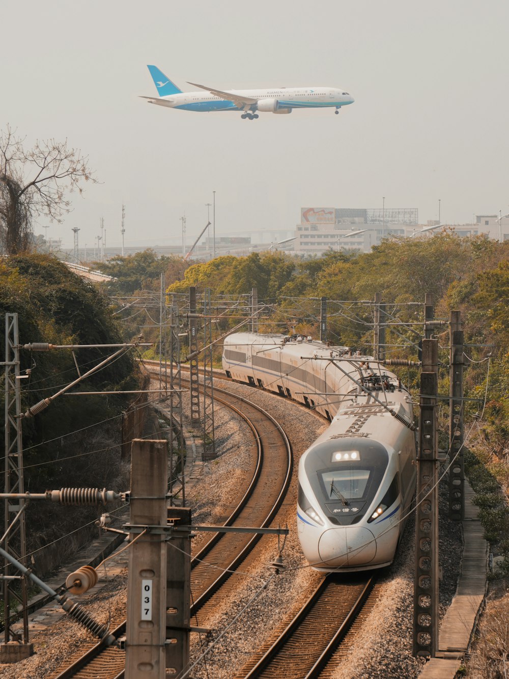 a large long train on a steel track