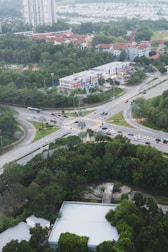 an aerial view of a city with lots of traffic