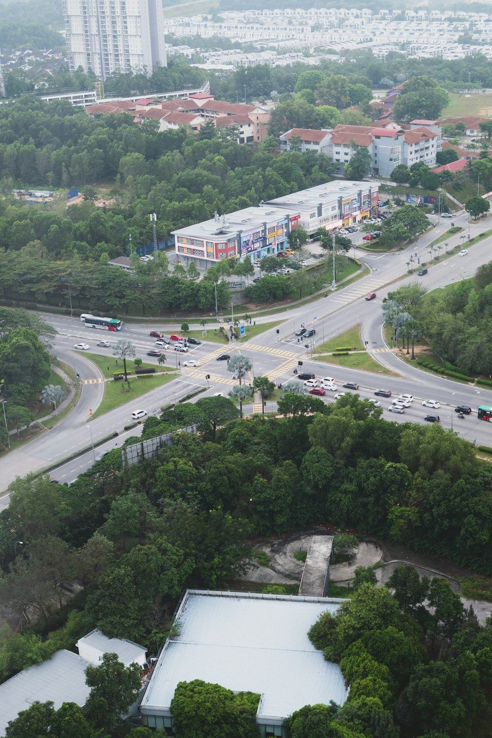 an aerial view of a city with lots of traffic