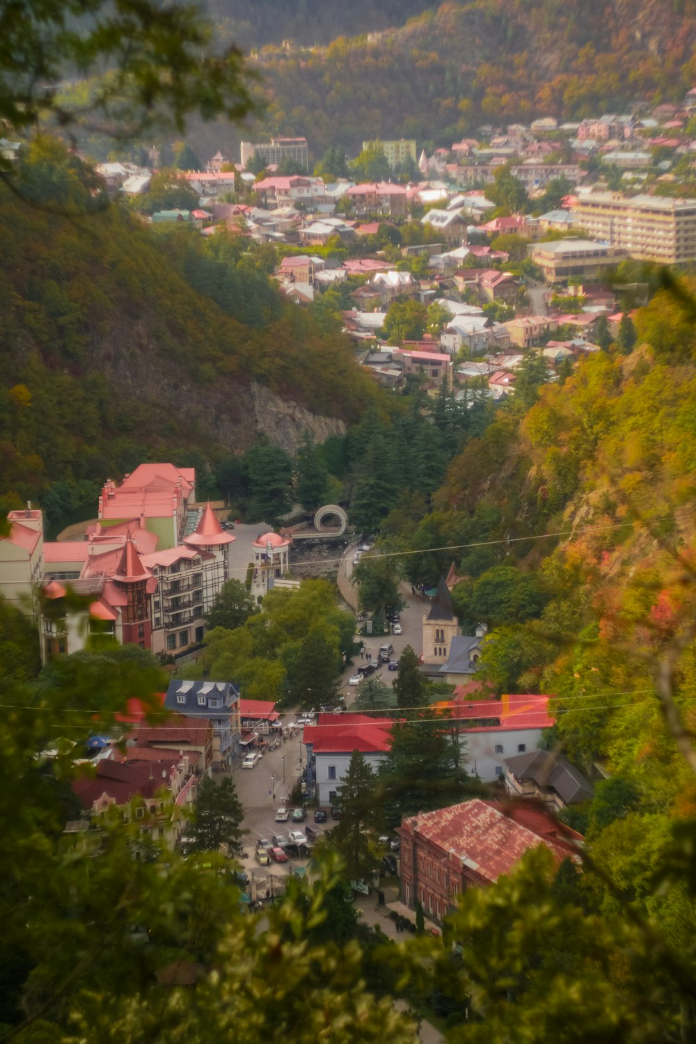 a view of a city from a hill