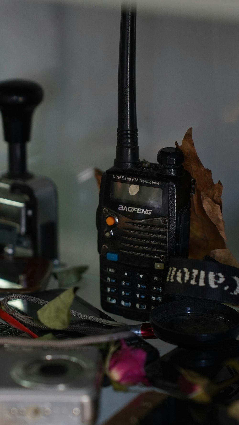 a cell phone sitting on top of a table