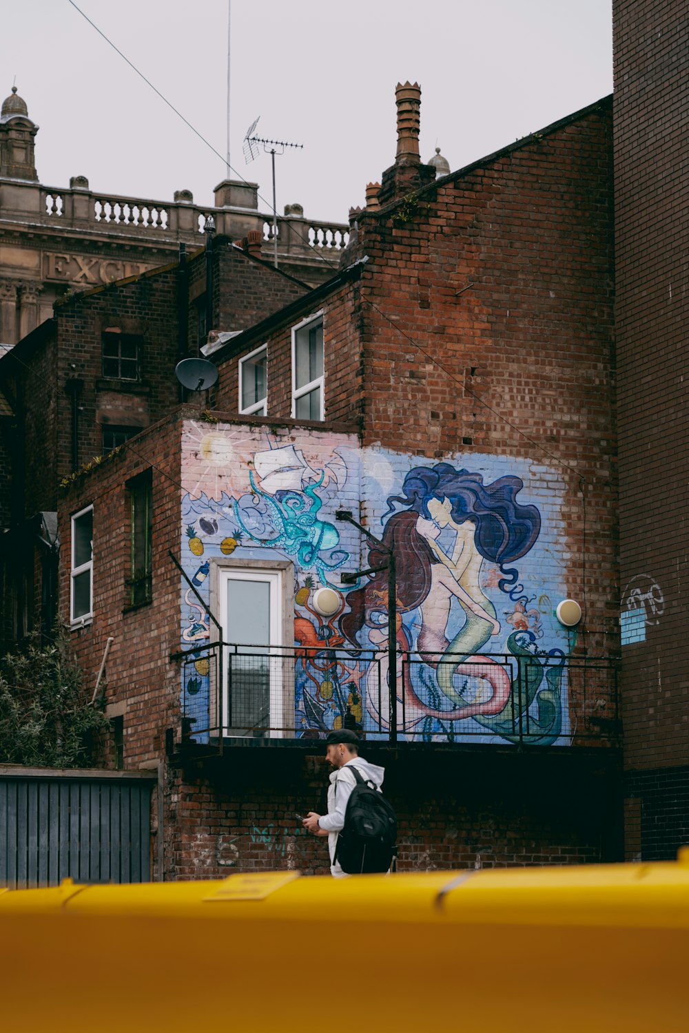 a building with a mural on the side of it