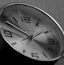a black and white photo of a clock