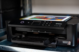 a printer sitting on top of a table