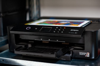 a printer sitting on top of a table