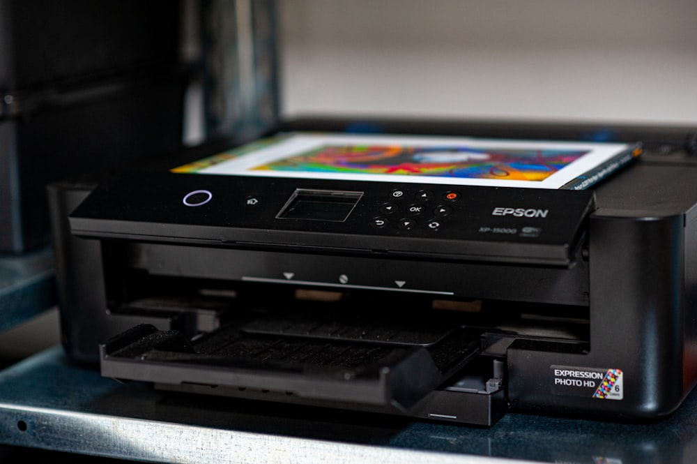 a printer sitting on top of a table