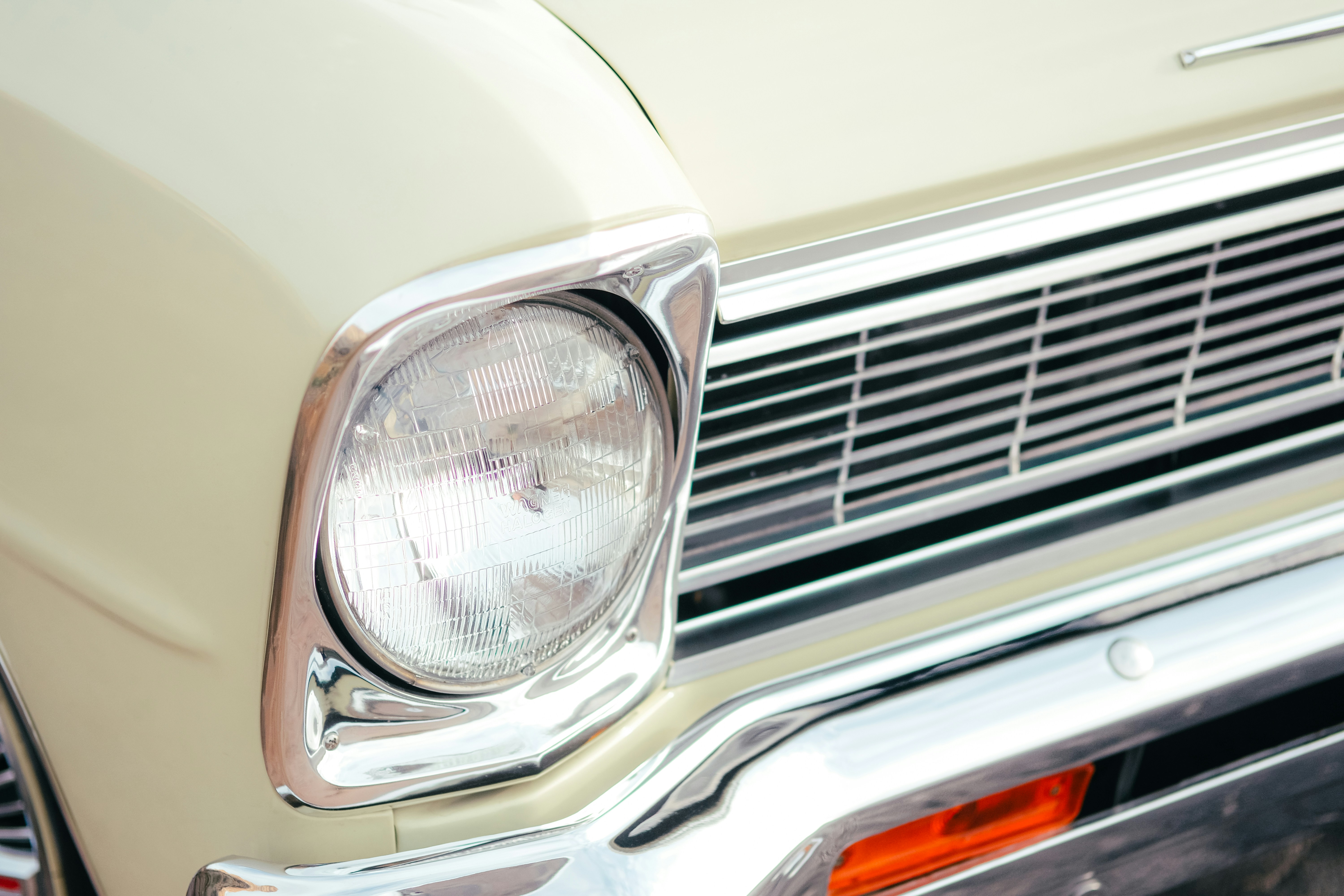 a close up of the front end of a car