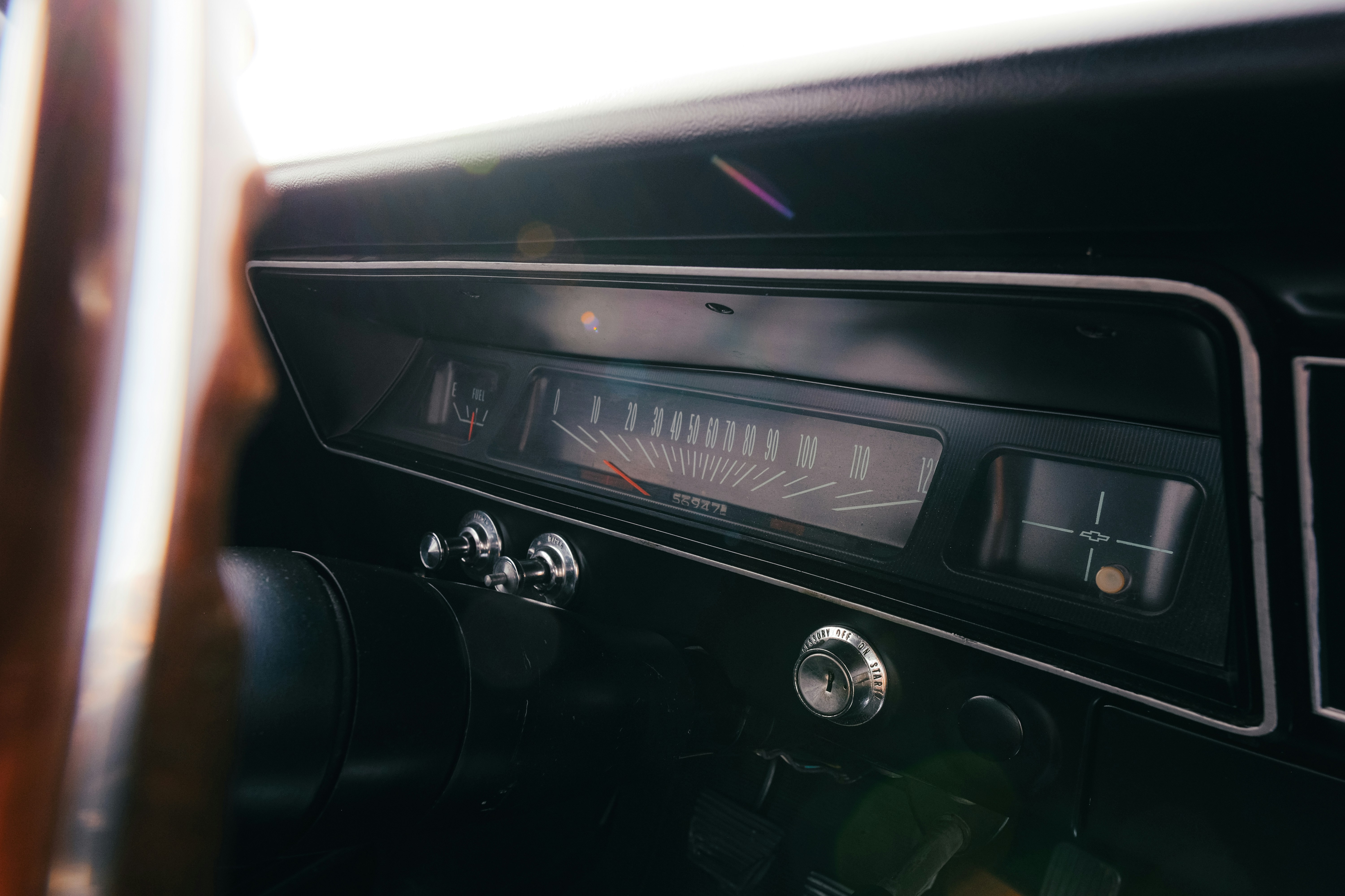 a close up of a radio in a car