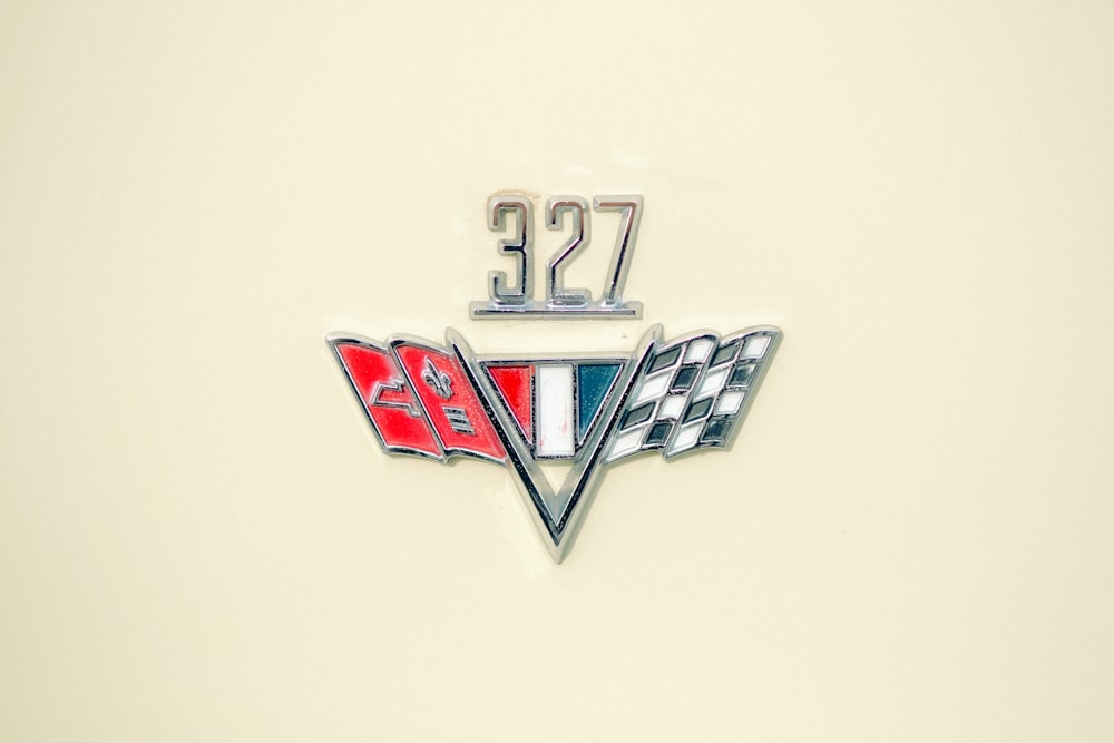 a close up of the emblem on a car