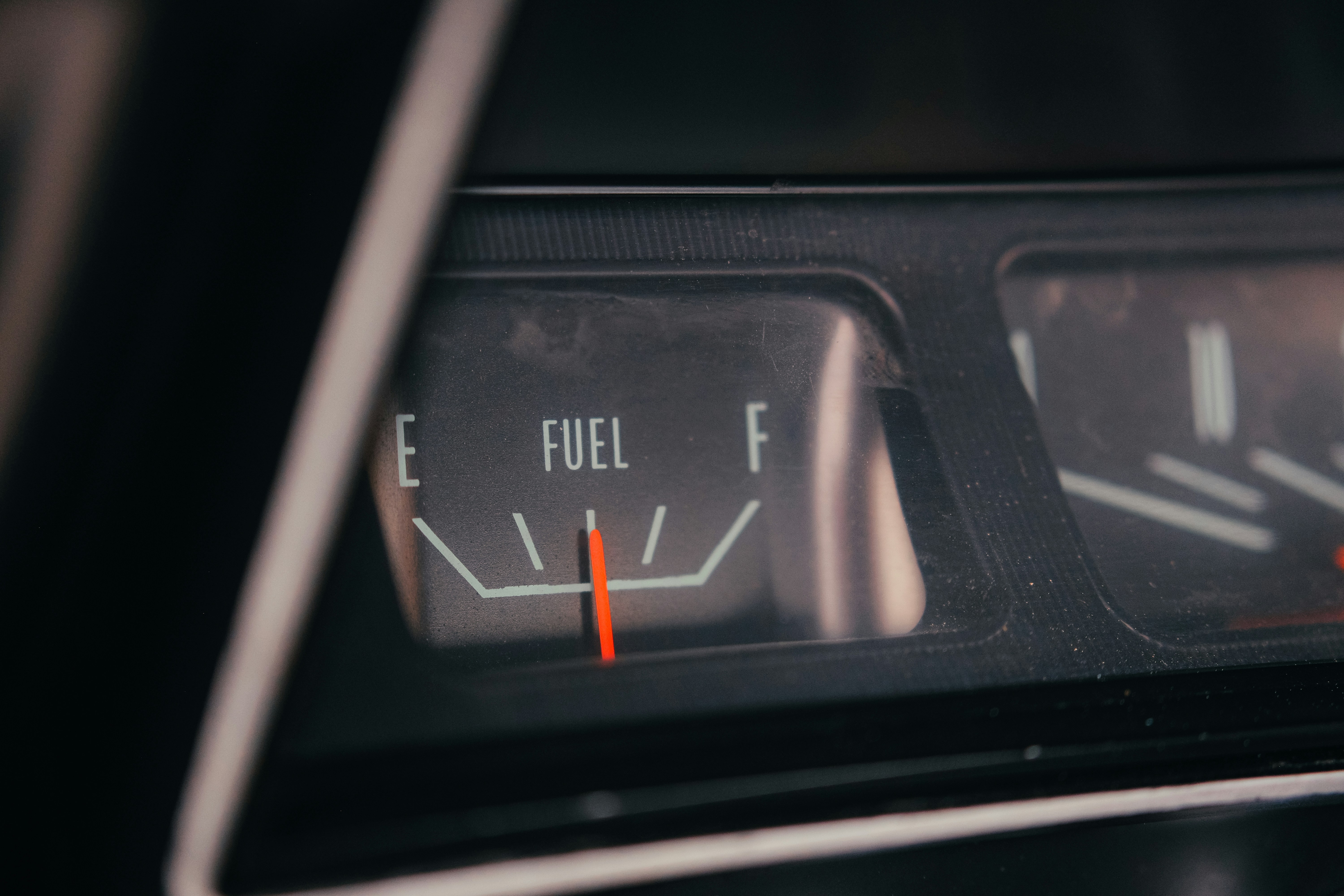 a close up of a speedometer on a car