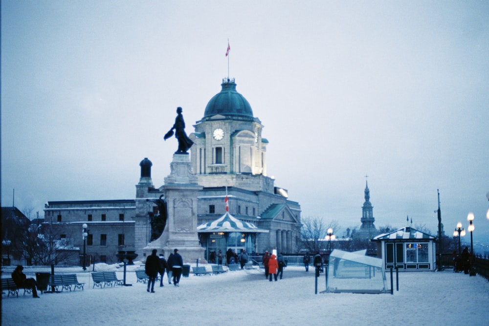 a large building with a clock tower on top of it