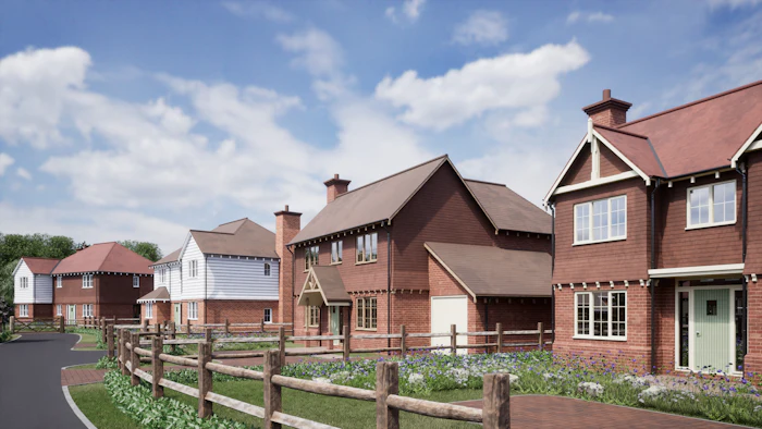 Row of new-build brick houses