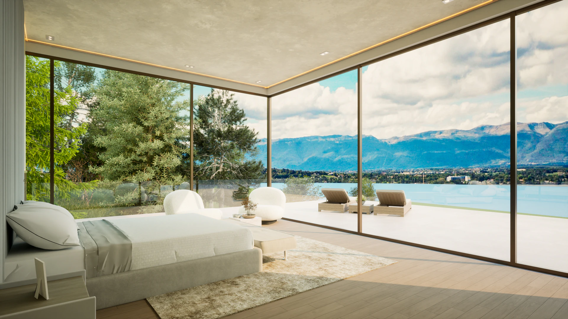 Custom master bedroom interior design for a residential villa in Riyadh