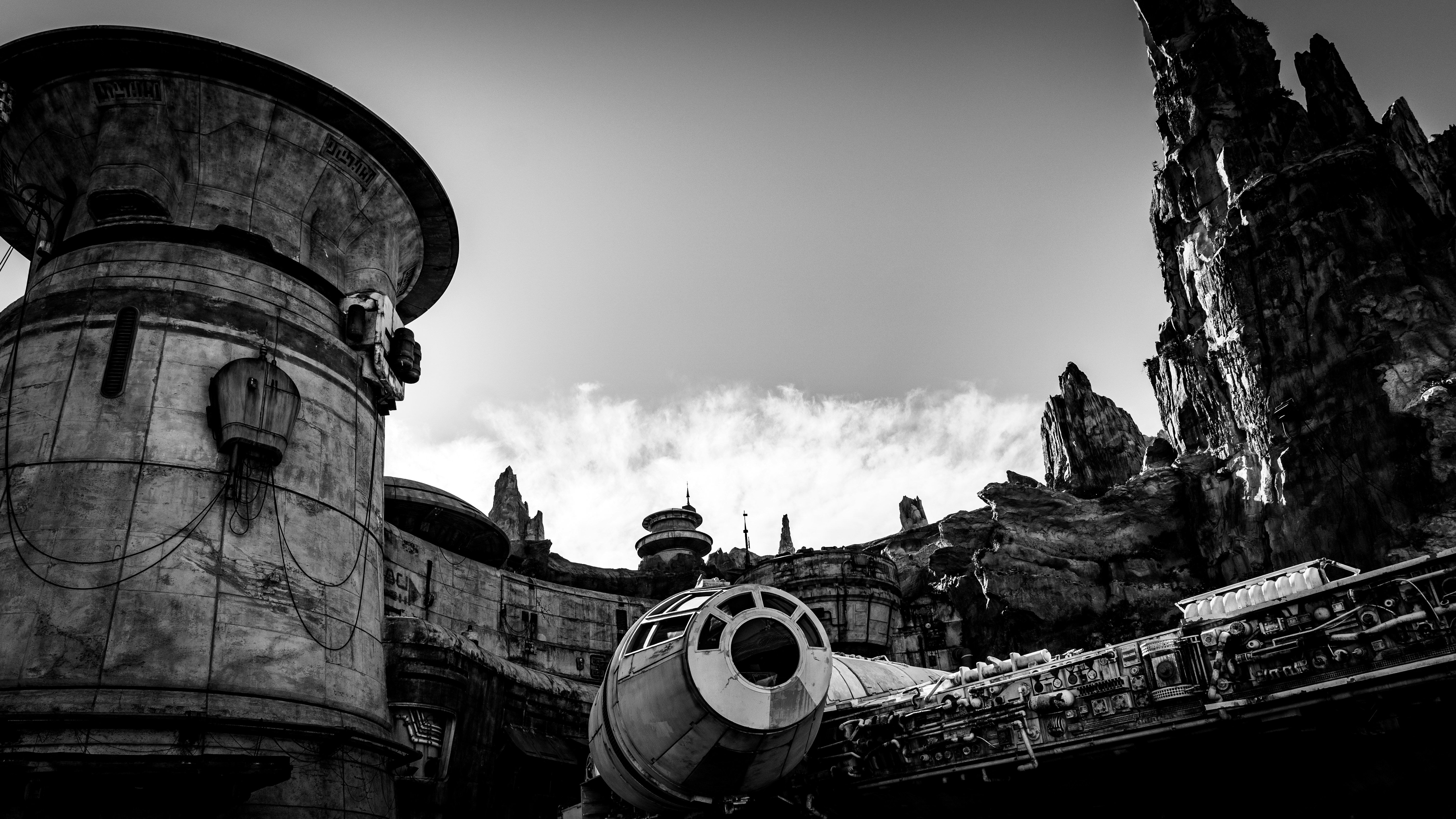 a black and white photo of a castle