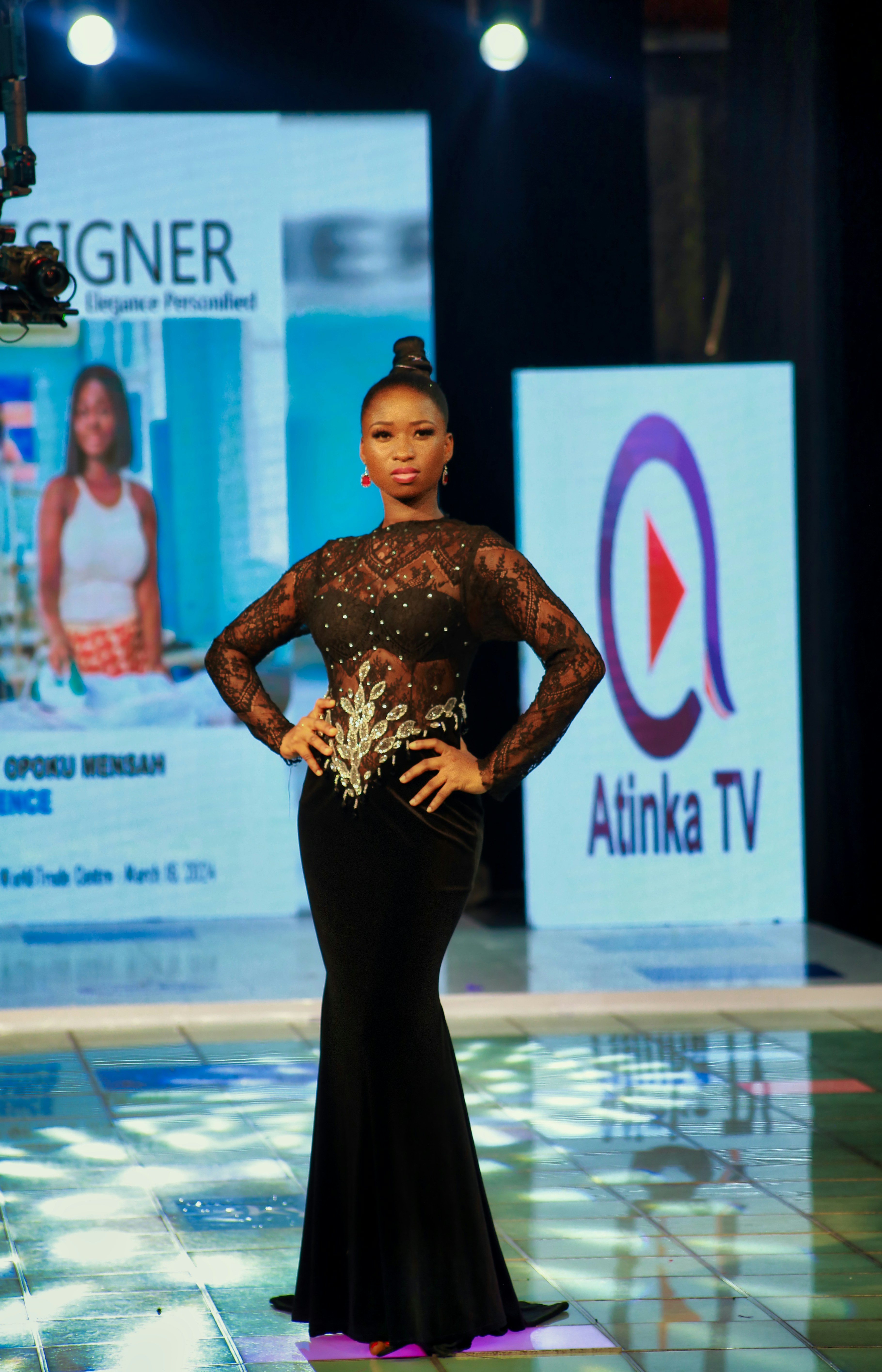 Keza Sandrine in formal attire with confident expression at pageant stage