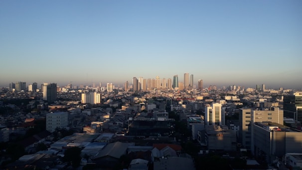 a view of a city from the top of a building