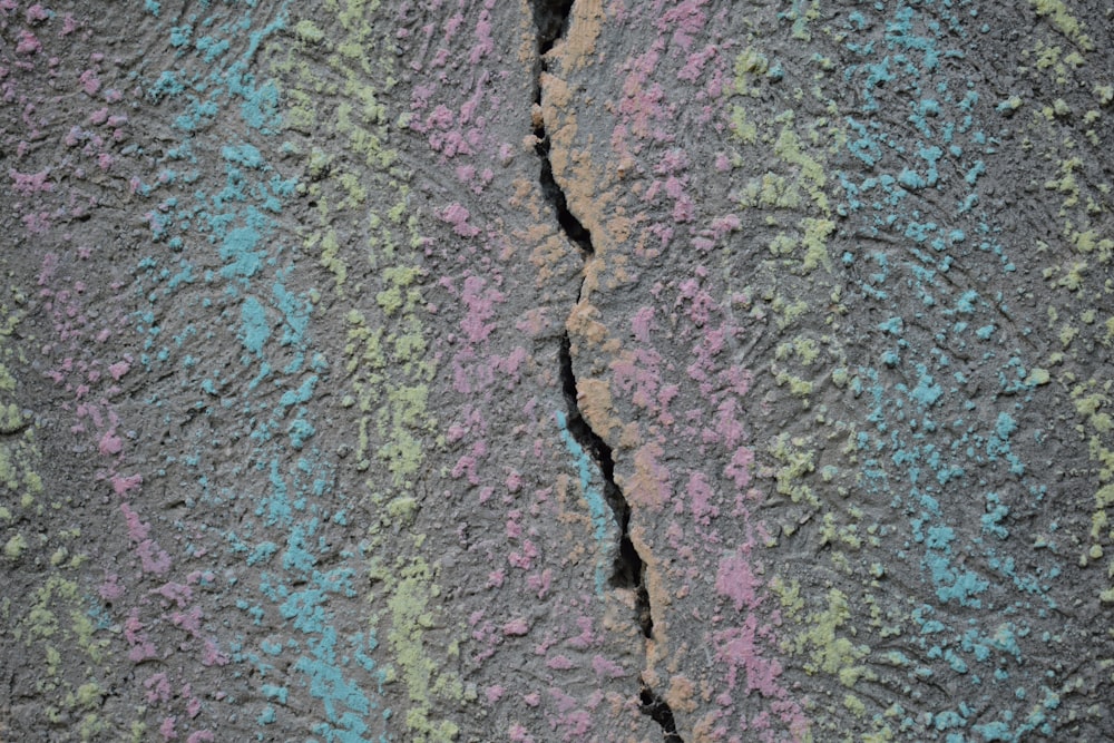 a close up of a crack in a rock